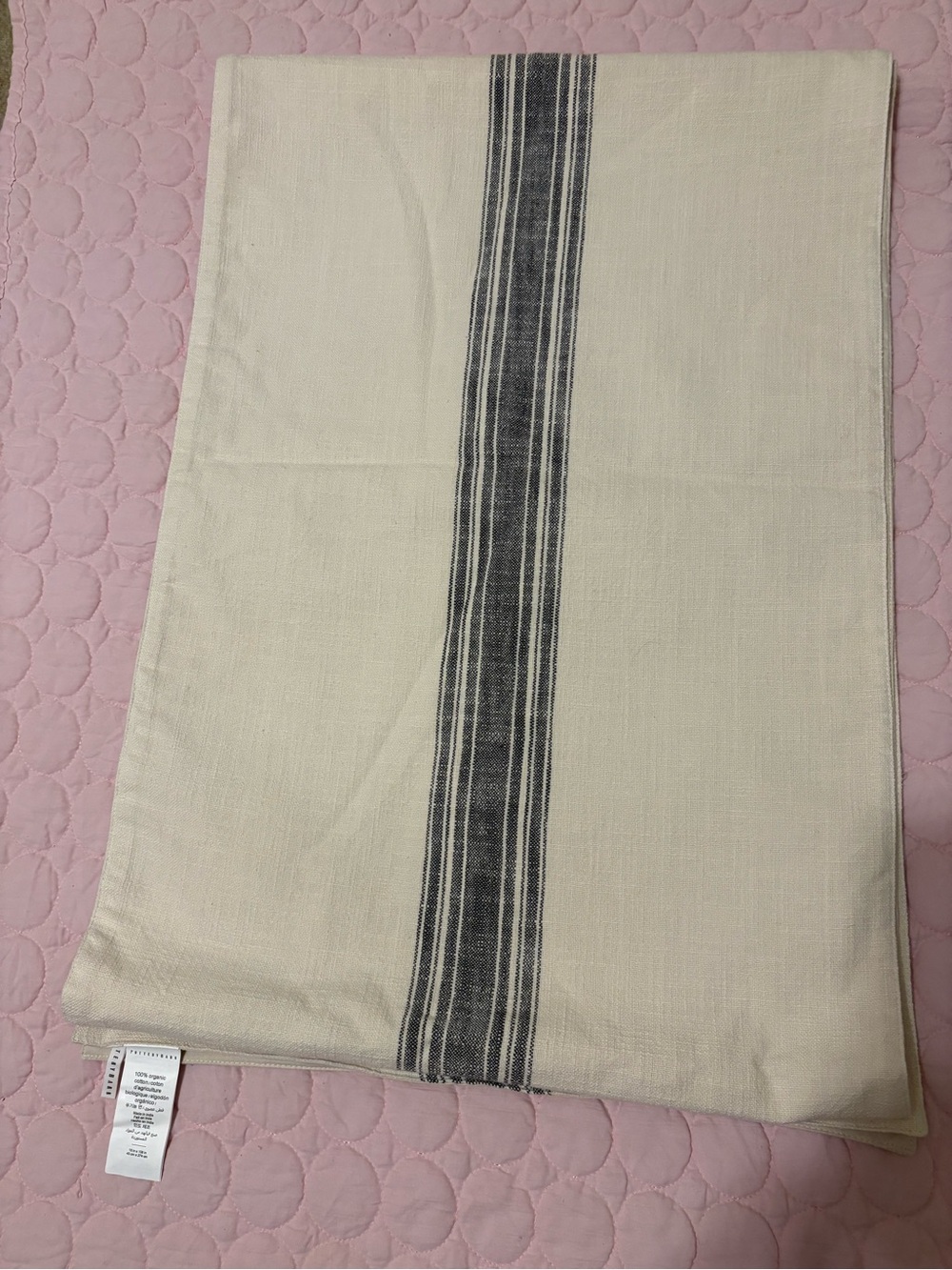 Pottery Barn Cream Organic Cotton Table Runner